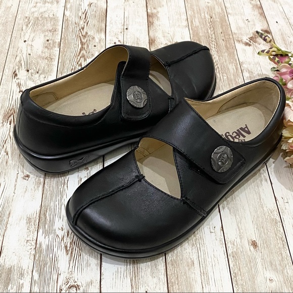 ALEGRIA “Kaitlyn” Black Leather Mary Jane Shoes Size 37 - Picture 6 of 16
